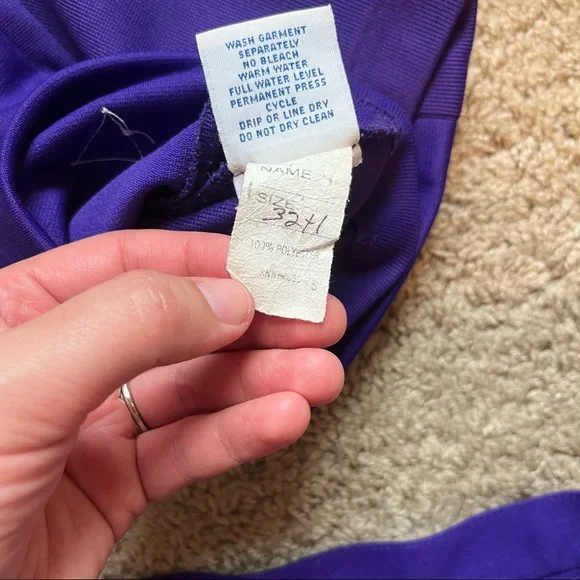 purple / gold / black / white Varsity real high school cheerleading uniform - Picture 14 of 14